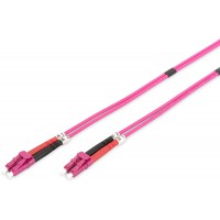 DIGITUS FO cable patch OM4 - 1 m LC a  LC cable fibre optique - LSZH - Duplex Multimode 50/125µ - 10 GBit/s - Mauve