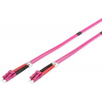 DIGITUS FO cable patch OM4 - 3 m LC a  LC cable fibre optique - LSZH - Duplex Multimode 50/125µ - 10 GBit/s - Mauve