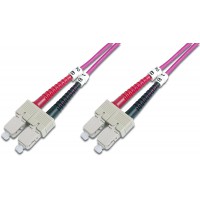 DIGITUS LWL cable patch OM4-1 m SC vers SC cable fibre optique - LSZH - Duplex Multimode 50/125µ - 10 GBit/s - Mauve