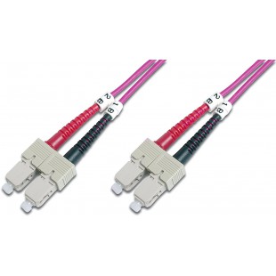 DIGITUS LWL cable patch OM4-1 m SC vers SC cable fibre optique - LSZH - Duplex Multimode 50/125µ - 10 GBit/s - Mauve