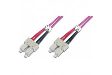 DIGITUS LWL cable patch OM4-1 m SC vers SC cable fibre optique - LSZH - Duplex Multimode 50/125µ - 10 GBit/s - Mauve