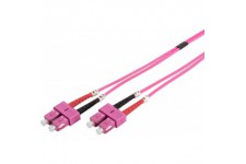 DIGITUS FO cable patch OM4 - 3 m SC vers SC cable fibre optique - LSZH - Duplex Multimode 50/125µ - 10 GBit/s - Mauve