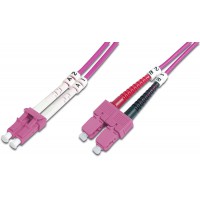 DIGITUS LWL cable patch OM4 - 2 m LC vers SC cable fibre optique - LSZH - Duplex Multimode 50/125µ - 10 GBit/s - Mauve