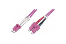 DIGITUS FO cable patch OM4 - 3 m LC vers SC cable fibre optique - LSZH - Duplex Multimode 50/125µ - 10 GBit/s - Purple