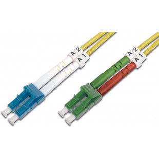 DIGITUS fibre optique cable patch fibre optique fibre optique - 2-m OS2 - LC APC to LC connector - reseau fibre optique - duplex
