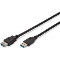 DIGITUS USB 3.0 Cable de rallonge, Type A male vers Type A Femelle, 1,8m, 5 GBP/s, Noir