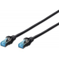 DIGITUS RJ45 Cable reseau, cable Patch Cat 5e SF/UTP 2.00 m Noir torsade par Paire