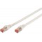 DIGITUS Cat 6 S-FTP Patch Cord, CU, LSZH AWG 27/7, Length 0.5 m, Color White