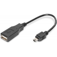 Electronic UL Adaptateur pour cable USB 2.0-OTG male/Femelle Noir 0,2 m