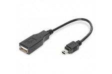 Electronic UL Adaptateur pour cable USB 2.0-OTG male/Femelle Noir 0,2 m