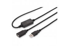 DIGITUS USB Rallonge de cable [1X fiche male A USB 2.0-1x fiche Femelle A USB 2.0] 10 m Noir