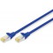 DIGITUS Cat 6A S-FTP Patch Cord, CU, LSZH AWG 26/7, Length 0.25 m, Color Blue