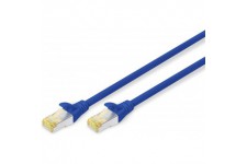 DIGITUS DK-1644-A-005/B RJ45 Cable reseau, cable Patch Cat 6a S/FTP 0.50 m Bleu sans halogene, torsade par Paire, avec