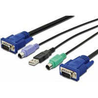 DIGITUS Jeu de cables pour Consoles TFT 19", 1,8 m Noir