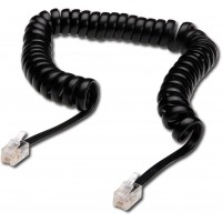 DIGITUS Cable de connexion telephone torsade UAE RJ10 Noir 4 m