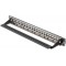 DIGITUS Patch Panel Modular - 24 Ports - 1U - Panneaux Logo - Blindes - Pour modules Keystone - Rack 19" - Noir