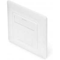 DIGITUS Boite de raccordement pour Module Keystone - 2 Ports - Angle de 45° - Design - avec Capuchon Anti-poussiere - Blanc