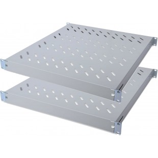 DIGITUS Professional DN-97644 Lot de 2 tablettes a  profondeur variable pour montage fixe dans des armoires 19" Charge maximale 