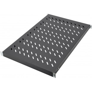 DIGITUS Professional Tablette a  Profondeur Variable pour Montage Fixe dans armoires 19" 700 mm Tiefe Noir