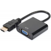 DIGITUS Adaptateur Audio Graphique HDMI Type A vers VGA + Jack 3,5 mm Full HD UXGA Noir