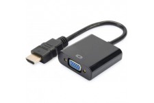 DIGITUS Adaptateur Audio Graphique HDMI Type A vers VGA + Jack 3,5 mm Full HD UXGA Noir