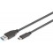 Digitus AK-300136-010-S Cable Adaptateur USB Type C vers USB Type A Noir