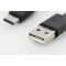 DIGITUS Cable de Connexion USB 2.0 - 1,8 m - Cable de Connexion USB Type A vers USB Type-C - Haute Vitesse 480 Mbit/