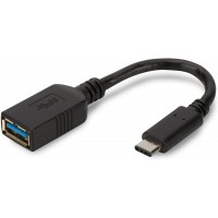 Digitus AK-300315-001-S Cable Adaptateur Micro USB Type A vers USB Type C Noir