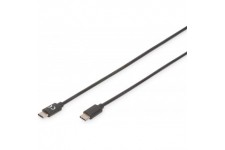 DIGITUS ASSMANN Cable de Connexion USB et Adaptateur USB 2.0 Type-C - C, 1,8 m, 480 Mbit/s 1,8 m Noir