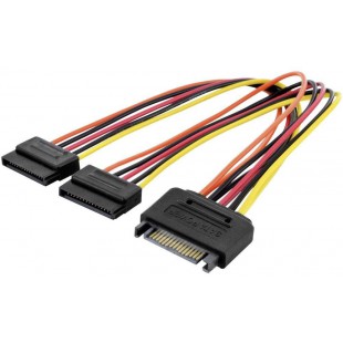 DIGITUS ASSMANN Electronic ak-430405 - 003-M interieur 0,3 m sATA 2 x 15-Pin SATA Noir, Rouge, Jaune Cable d'aliment