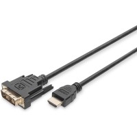 DIGITUS 2 M, HDMI/DVI-D 2 m HDMI DVI-D Noir - Adaptateurs de cable video (HDMI/DVI-D, HDMI, DVI-D, masculin, masculin