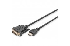 DIGITUS 2 M, HDMI/DVI-D 2 m HDMI DVI-D Noir - Adaptateurs de cable video (HDMI/DVI-D, HDMI, DVI-D, masculin, masculin