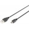 DIGITUS 1.8m, USB2.0-A/USB2.0 Mini-B cable USB 1,8 m USB A Mini-USB B Noir