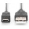 DIGITUS 1.8m, USB2.0-A/USB2.0 Mini-B cable USB 1,8 m USB A Mini-USB B Noir