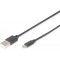 Digitus 1.8m, USB2.0-A/USB2.0 micro-B cable USB 1,8 m USB A Micro-USB B Noir - Cables USB (USB2.0-A/USB2.0 micro-B, 1,8 m, USB A