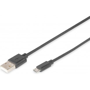 Digitus 1.8m, USB2.0-A/USB2.0 micro-B cable USB 1,8 m USB A Micro-USB B Noir - Cables USB (USB2.0-A/USB2.0 micro-B, 1,8 m, USB A