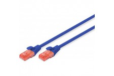 DIGITUS DK-1617-0025/B RJ45 Cable reseau, cable Patch Cat 6 U/UTP 25.00 cm Bleu sans halogene, torsade par Paire 1 pc(s