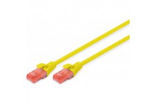 DIGITUS Cable LAN Cat 6-0,25 m - Cable reseau RJ45 - UTP non blinde - Compatible avec Cat-6A & Cat-5e - Jaune