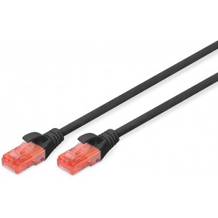 DIGITUS Cat 6 U-UTP Patch Cable, 1m, Network LAN DSL Ethernet Cable, LSZH, Copper, AWG 26/7, Noir