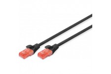 DIGITUS Cat 6 U-UTP Patch Cable, 1m, Network LAN DSL Ethernet Cable, LSZH, Copper, AWG 26/7, Noir