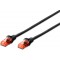 DIGITUS Cat 6 U-UTP Patch Cable, 5m, Cable reseau LAN DSL Ethernet, LSZH, cuivre, AWG 26/7, Noir