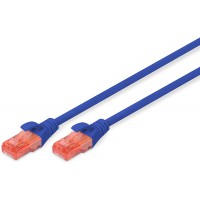 DIGITUS Cat 6 U-UTP cable Patch, 10m, cable reseau LAN DSL Ethernet, LSZH, cuivre, AWG 26/7, Bleu
