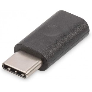 DIGITUS USB-C vers Micro-USB Adaptateur - USB Type-C (Plug) vers Micro-B (Socket) - USB 2.0 avec 480 MBit/s - Noir