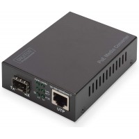 DIGITUS Convertisseur de medias PoE at SFP 10/100/1000Base-T vers Fente SFP Ouverte PSU Inclus 30 W PoE sans Module SFP
