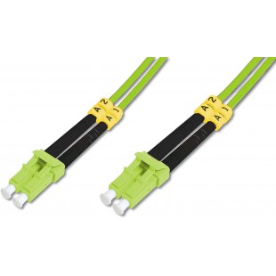 DIGITUS FO cable Patch OM5-2 m LC a  LC cable Fibre Optique - LSZH - Duplex Multimode 50/125µ - 40 GBit/s - Vert