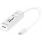 DIGITUS Hub USB 2.0 Type C 3 Ports avec Lecteur de Cartes, 1 Port MicroSD Blanc