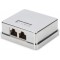 DIGITUS Cat 6 Boitier de raccordement au reseau, 2X Prise RJ45, 2X borne a  deplacement d'isolant LSA, 250 MHz, blinde, Argent