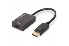 DIGITUS ASSMANN 340415-002 de s DisplayPort cable Adaptateur, DP male vers HDMI Type A Femelle 0,2 m Noir
