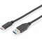 Assmann Electronic AK-300146-010-S cable USB 1 m USB 2.0 USB C USB A Noir