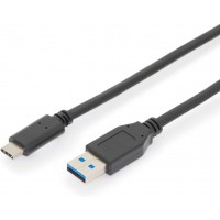 Assmann Electronic AK-300146-010-S cable USB 1 m USB 2.0 USB C USB A Noir